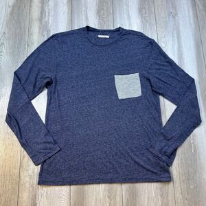 Marine Layer Shirt Mens Small Blue Long Sleeve Pocket Casual Beach Men USA MADE